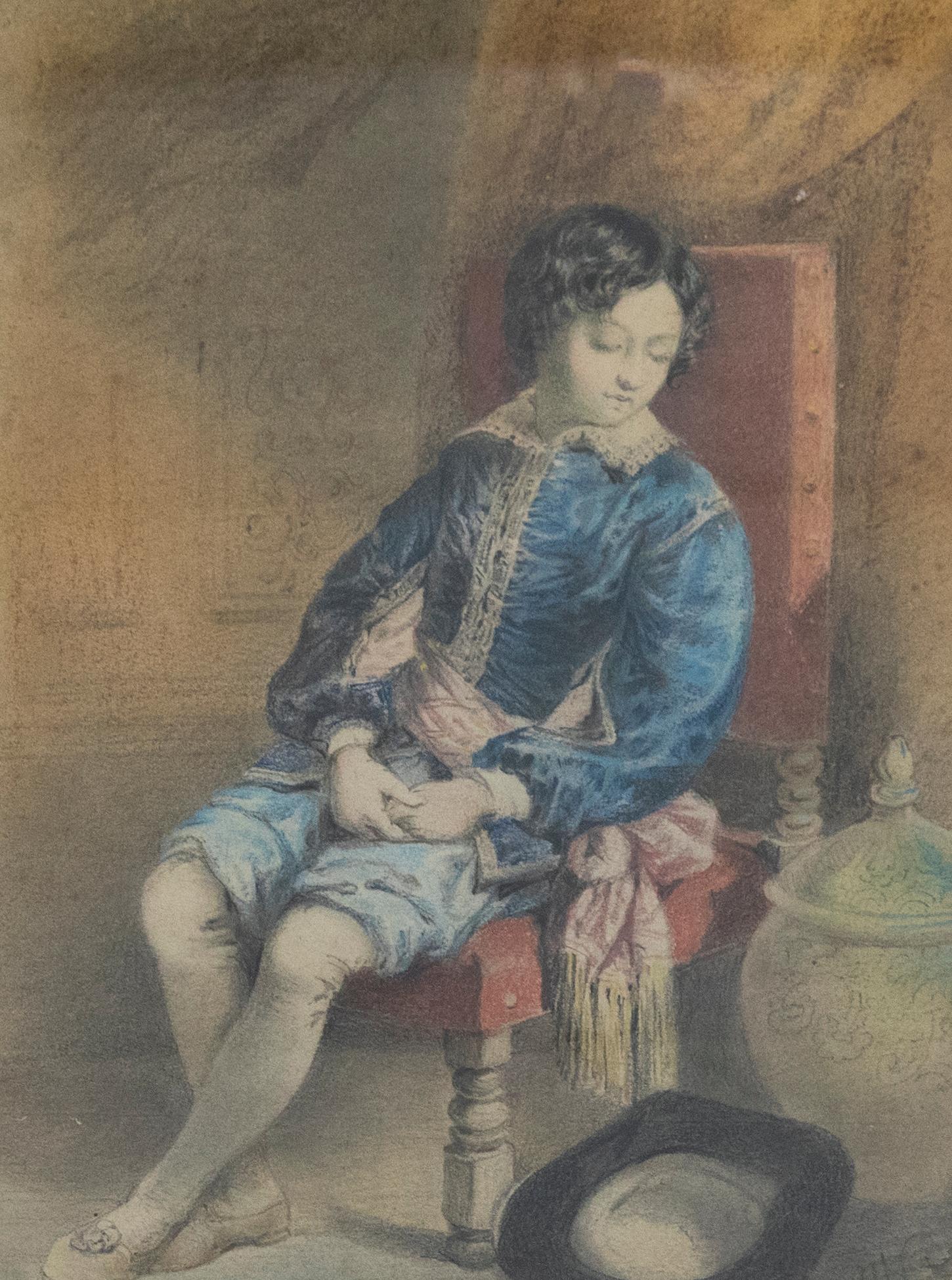 19. Jahrhundert Pastell - Junger Adliger im Angebot 1