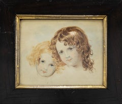 Mid 19th Century Watercolour - Sisters