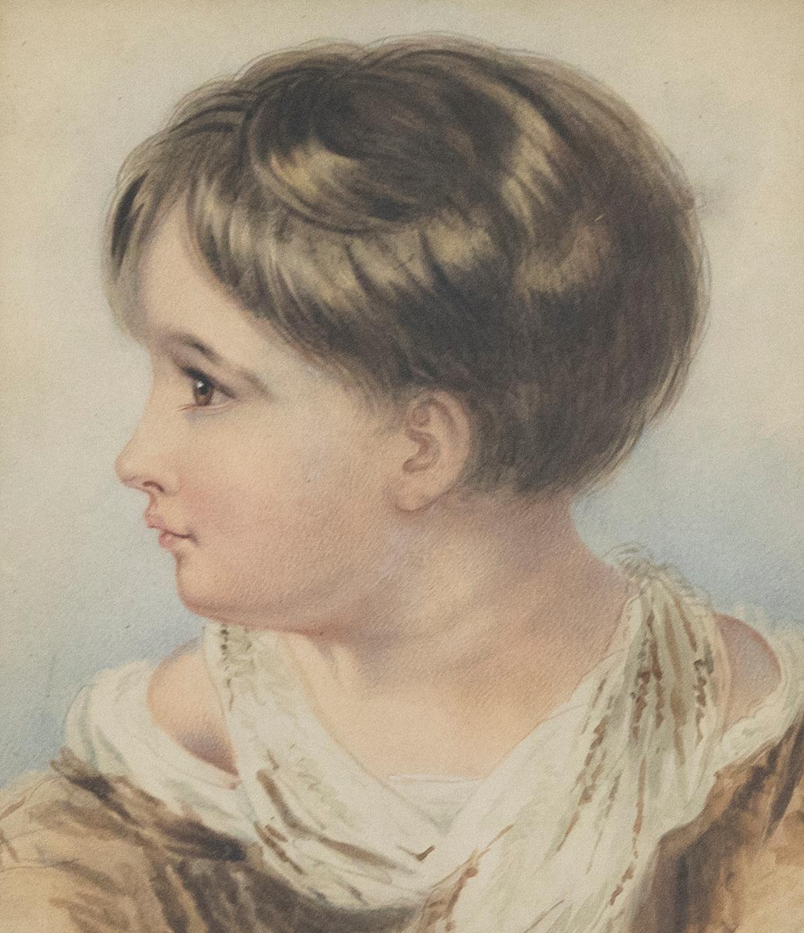 Mid 19th Century Watercolour - The Angelic Child - Art by Unknown