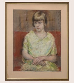 Antique James Arden Grant (1885-1973) - Pastel, Portrait of a Young Girl