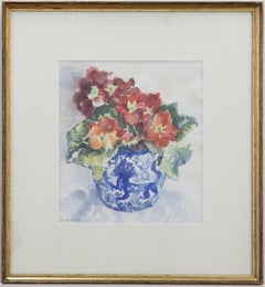 Ivor Hayes (b.1916) - Framed 20th Century Watercolour, Potted Primrose