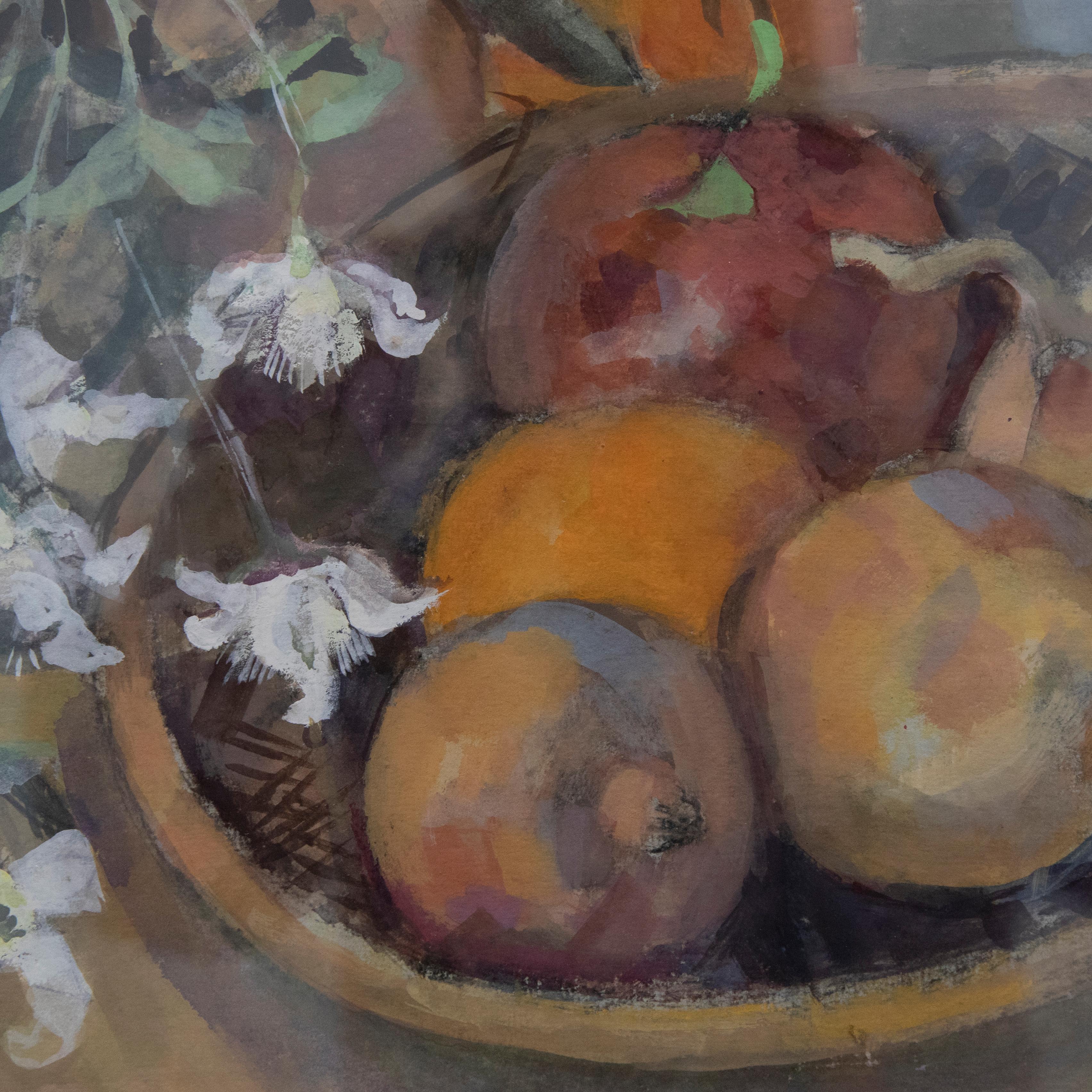 Audrey Macleod (1936) - 20th Century Watercolour, Clematis And Pomegranates For Sale 3