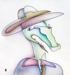 Drawing on Paper de Nikolay Starostenko en crocodile, crayon et papier coloré, 2022