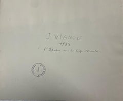 Post-Impressionist Painting Seascape of Roquebrune Cap Martin, Provence