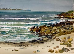 Beach Scene Of Pointe de la Torche, In The Region Of Finistère Painting