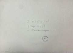 Pittura ad acquerello post-impressionista Paesaggio marino a Ploudalmézeau, Bretagna