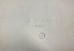 Pintura postimpresionista en acuarela Paisaje costero de Trégon, Bretaña