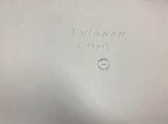 Pittura post-impressionista Piccolo borgo all'interno di una scena di paesaggio di campagna