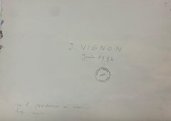 Peinture à l'aquarelle française post-impressionniste représentant une plage paisible par un jour de nuages