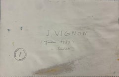 Peinture à l'aquarelle française post-impressionniste Paysage marin aux couleurs douces