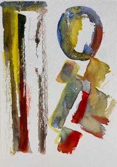 Vintage French Expressionist Abstract Original Painting Artists Studio Provenance