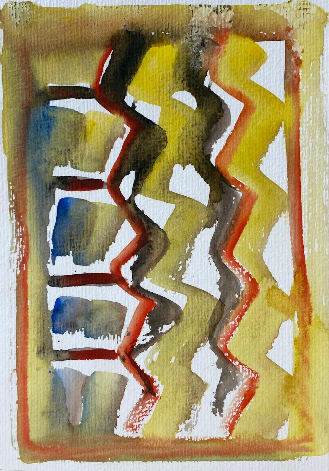 Jacques Coulais (1955-2011) Abstract Drawing - French Expressionist Abstract Original Painting Artists Studio Provenance