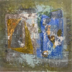 Vintage French Expressionist Abstract Original Painting Artists Studio Provenance