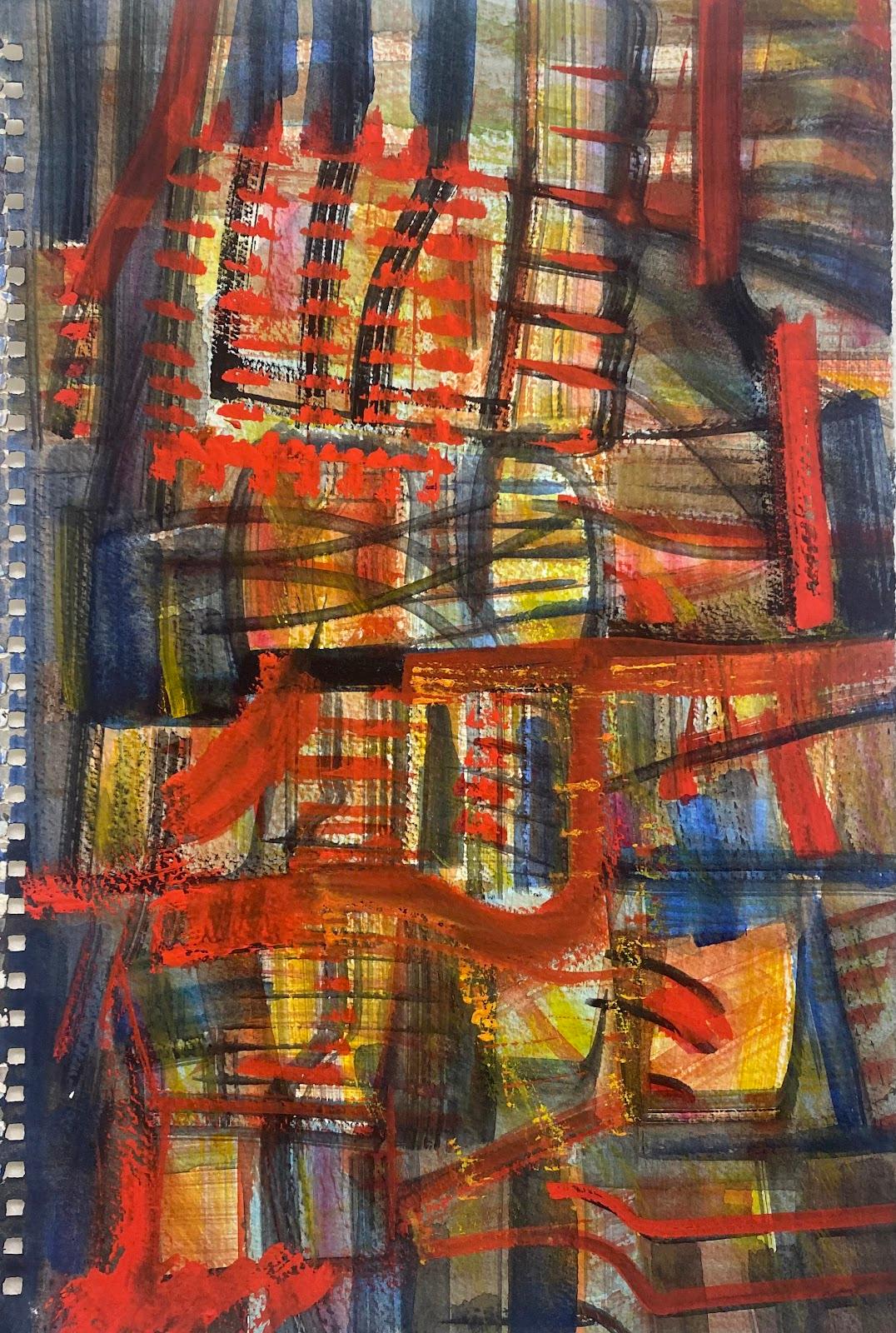 Jacques Coulais (1955-2011) Abstract Painting - French Expressionist Abstract Original Painting Artists Studio Provenance