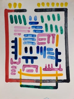 Pintura Expresionista Francesa Abstracta Original Estudio de Artistas Procedencia