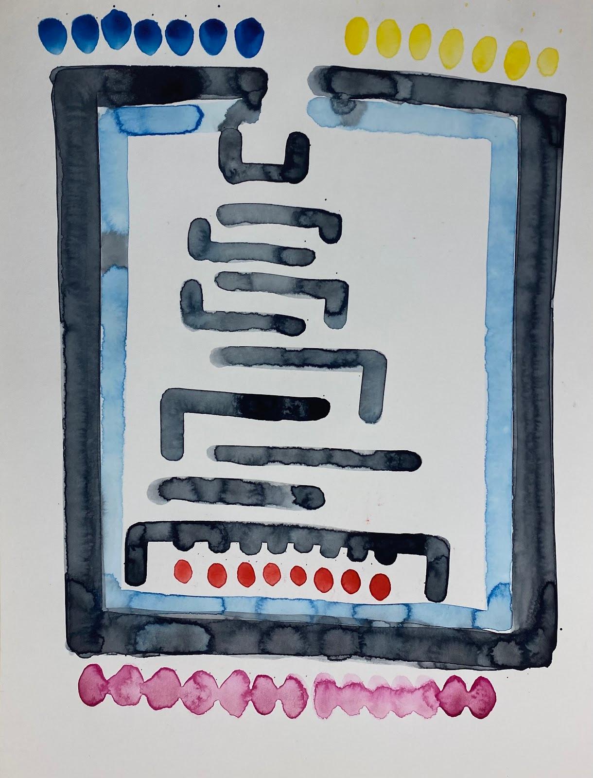 Abstract Drawing Jacques Coulais (1955-2011) - Expressionniste français - Peinture abstraite originale - Artiste - Provenance de l'atelier
