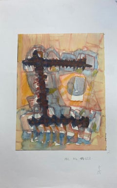 Pintura Expresionista Francesa Abstracta Original Estudio de Artistas Procedencia