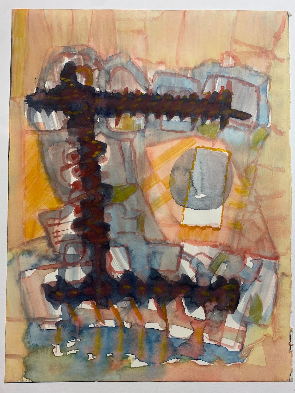 Abstract Expressionist Composition
by Jacques COULAIS (1955-2011)
gouache painting on paper/ card
unframed: 19.5 x 13 inches
condition: excellent
provenance: all the paintings we have for sale by this artist have come from the artists studio and are