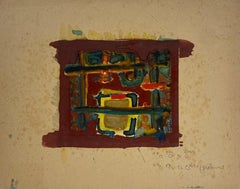 Abstraktes Originalgemälde des französischen Expressionismus, Atelier Provenienz