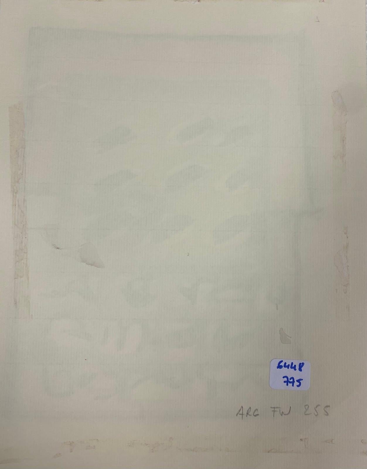 French Expressionist Abstract Original Painting Artists Studio Provenance - Beige Abstract Drawing by Jacques Coulais (1955-2011)