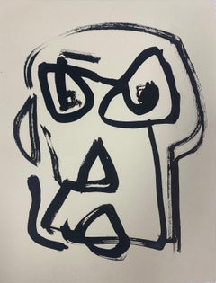 Vintage French Expressionist Abstract Original Painting Artists Studio Provenance