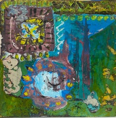 Vintage French Expressionist Abstract Original Painting Artists Studio Provenance