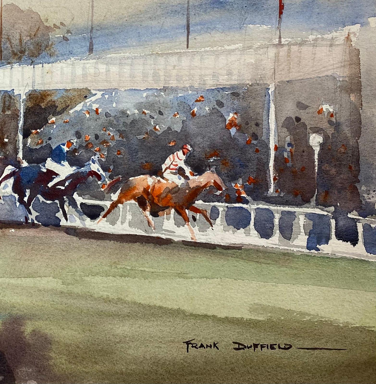 British Mid 20th Century Impressionist Painting Day At The Races - Art by Frank Duffield