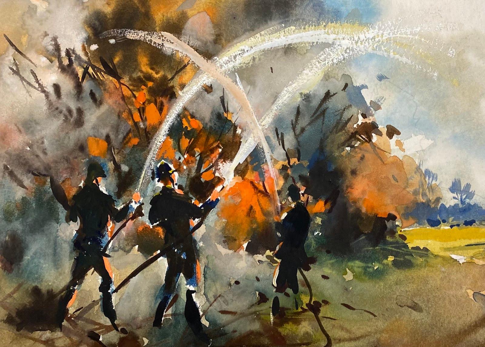 Frank Duffield (Brite, 1908-1982)
signiertes Original-Aquarell auf Karton, ungerahmt
Größe: 11 x 14,75 Zoll
Zustand: insgesamt sehr gut, leichte Abnutzungserscheinungen an den Rändern, wie sie für ein ungerahmtes Werk normal sind, leichte