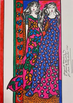 Disegno di moda originale Illustrazione ad acquerello Laura Ashley Designer