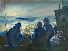 Pintura Impresionista Británica Pescadores Con Las Redes Fuera
