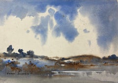 Vintage British Impressionist Painting Misty Lake