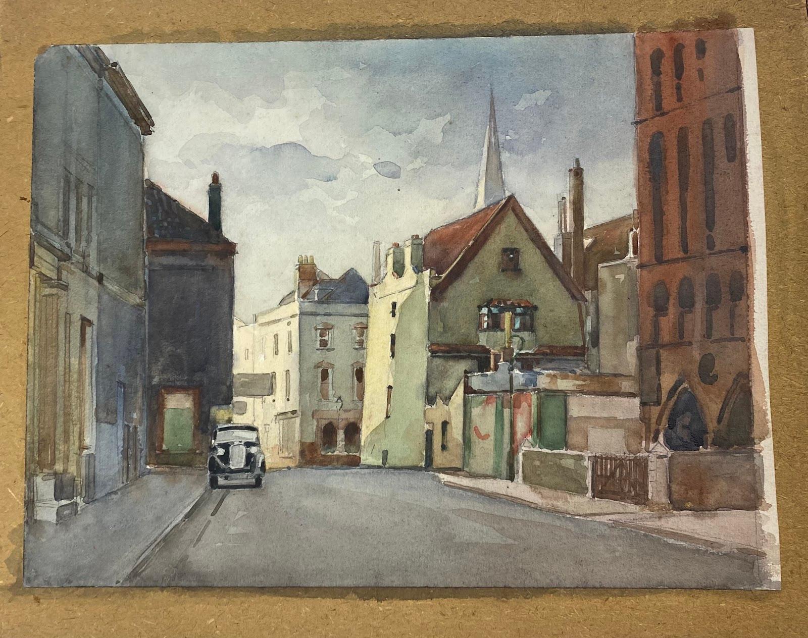 Britisch-impressionistisches Gemälde „ Sleepy Town“ – Art von Frank Duffield