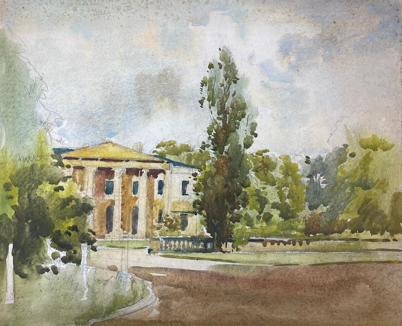 Landscape Art de Frank Duffield - Pintura impresionista británica Los terrenos de la mansión