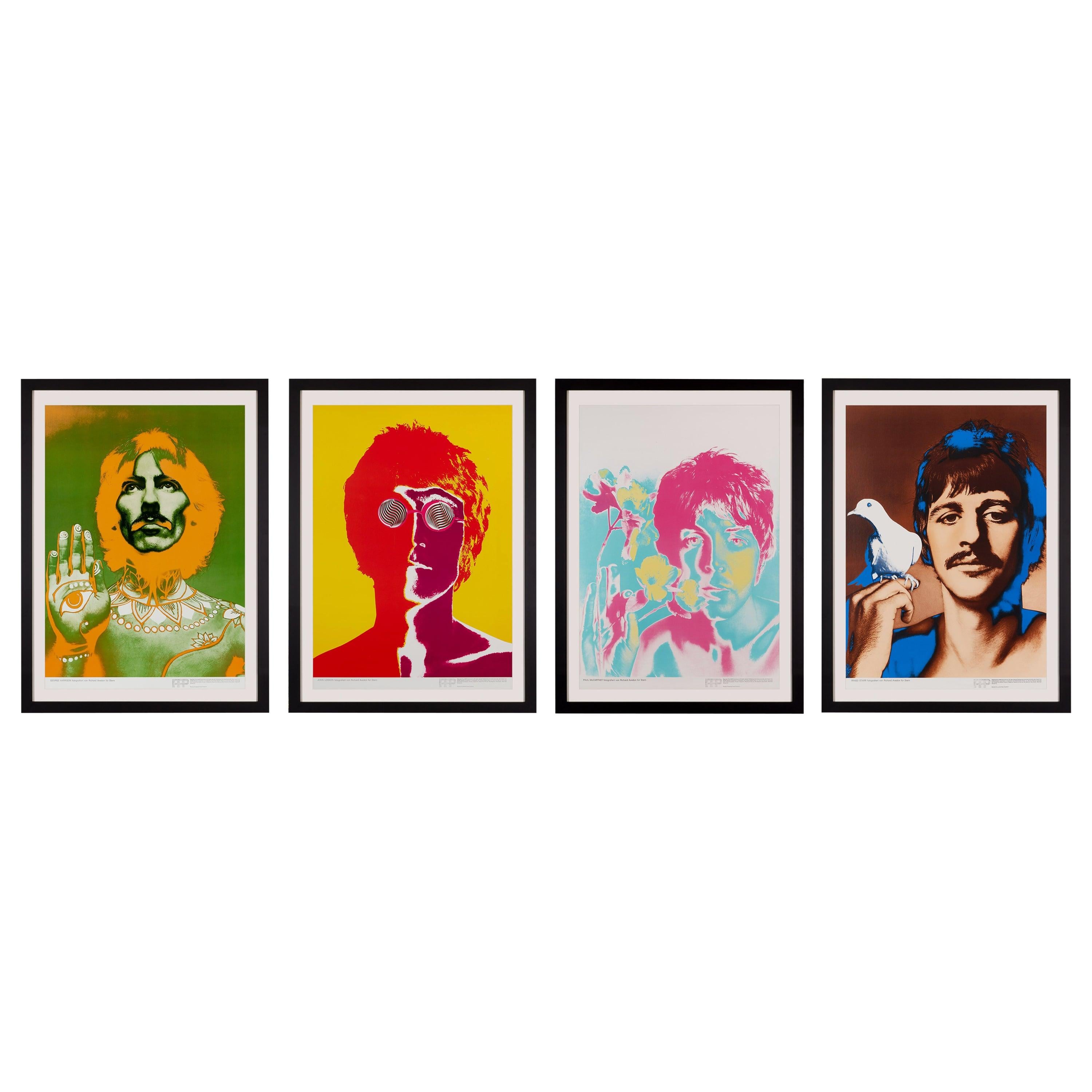 Complete set of five promotional posters
Measures: Portraits 27 x 18¾ in. (68.5 x 47.5 cm.); Banner 14½ x 40 in. (37 x 101.5 cm.)
Printed in England by Waterlow & Sons Limited for Stern Magazine, Germany

Beatles manager Brian Epstein commissioned