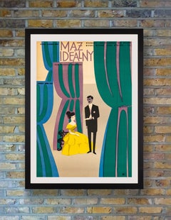 'An Ideal Husband' Original Vintage Movie Poster by Wiktor Gorka, Polish, 1956