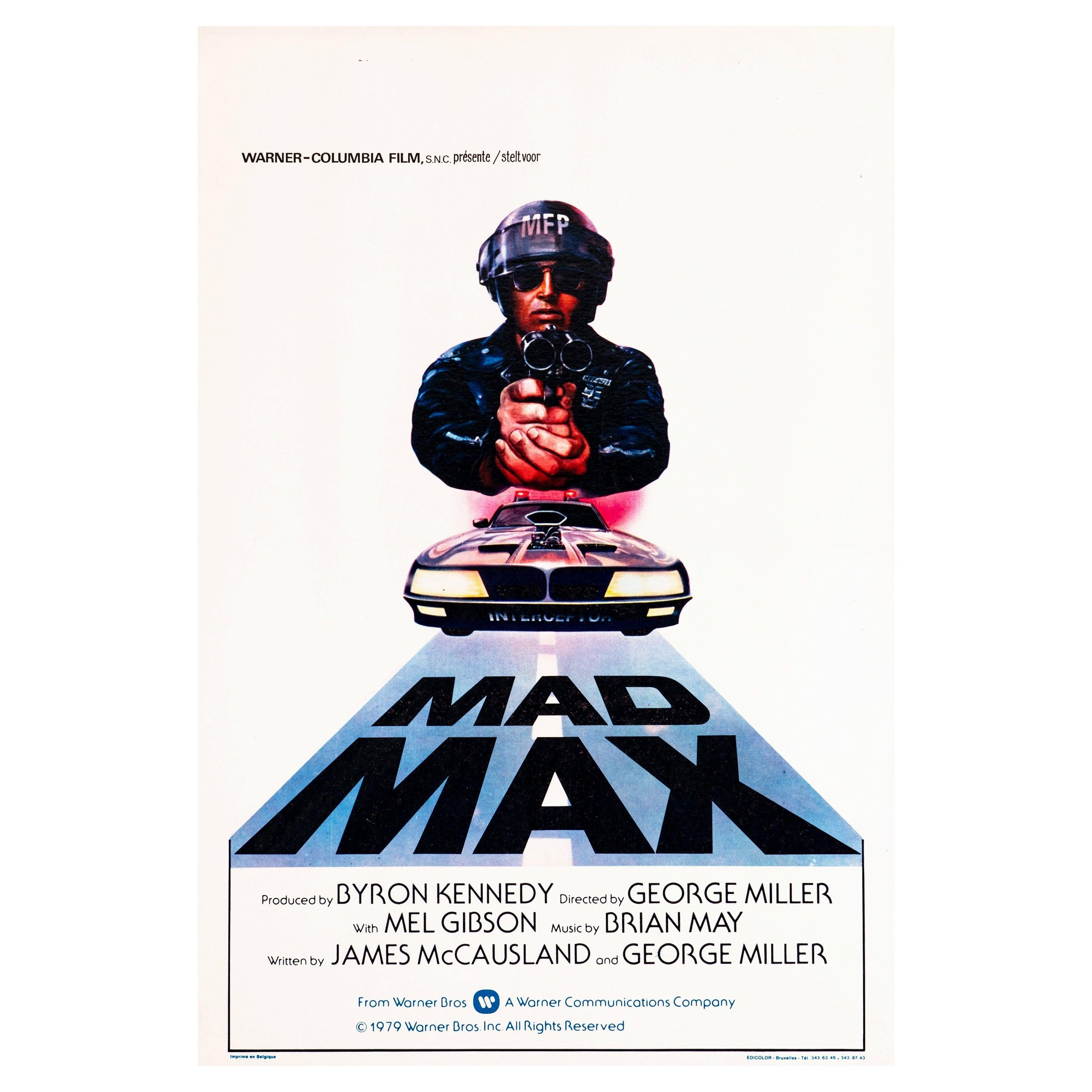 'Mad Max' Original Vintage Movie Poster by Tom Beauvais, Belgian, 1982 - Art by Unknown