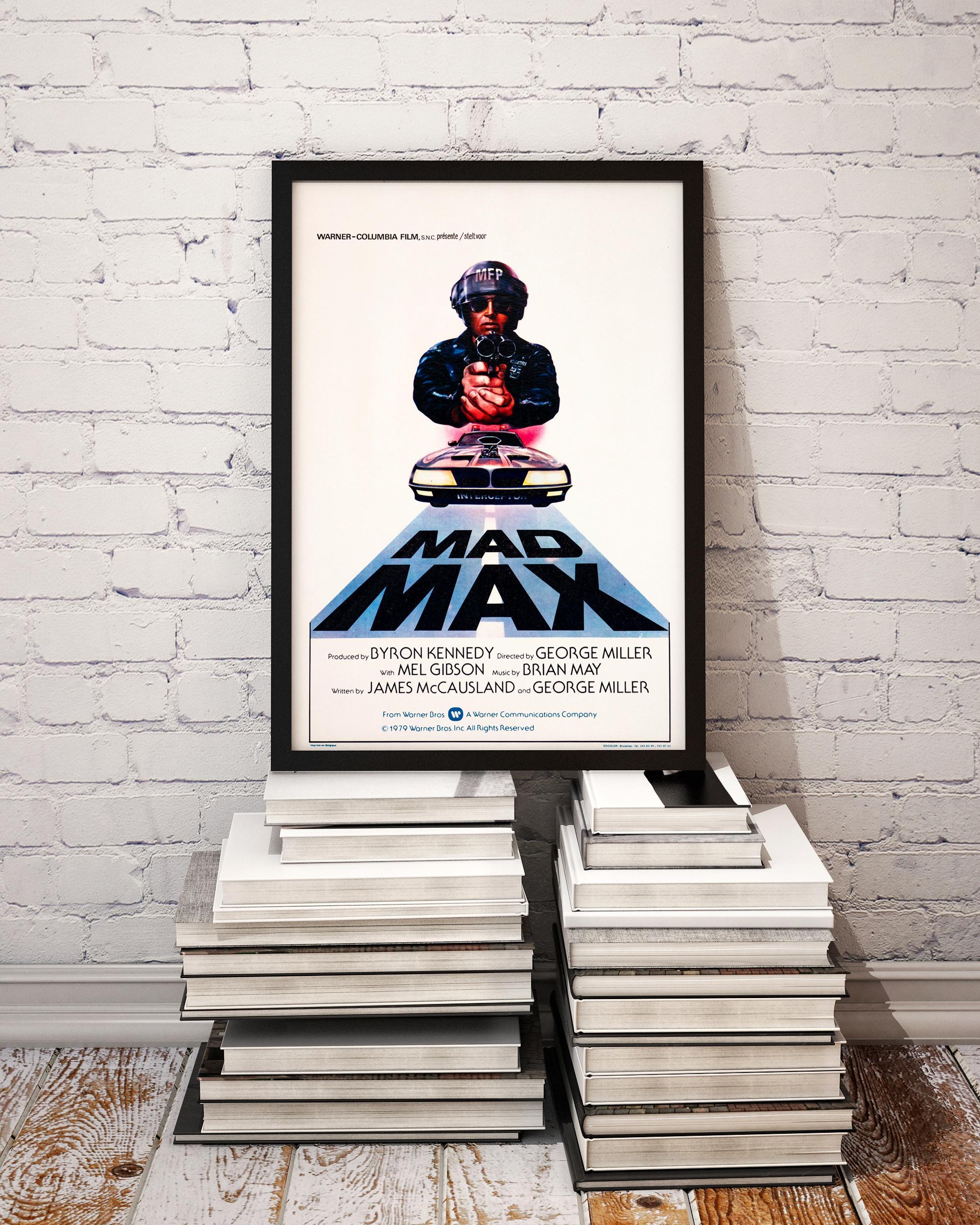 'Mad Max' Original Vintage Movie Poster by Tom Beauvais, Belgian, 1982 For Sale 1