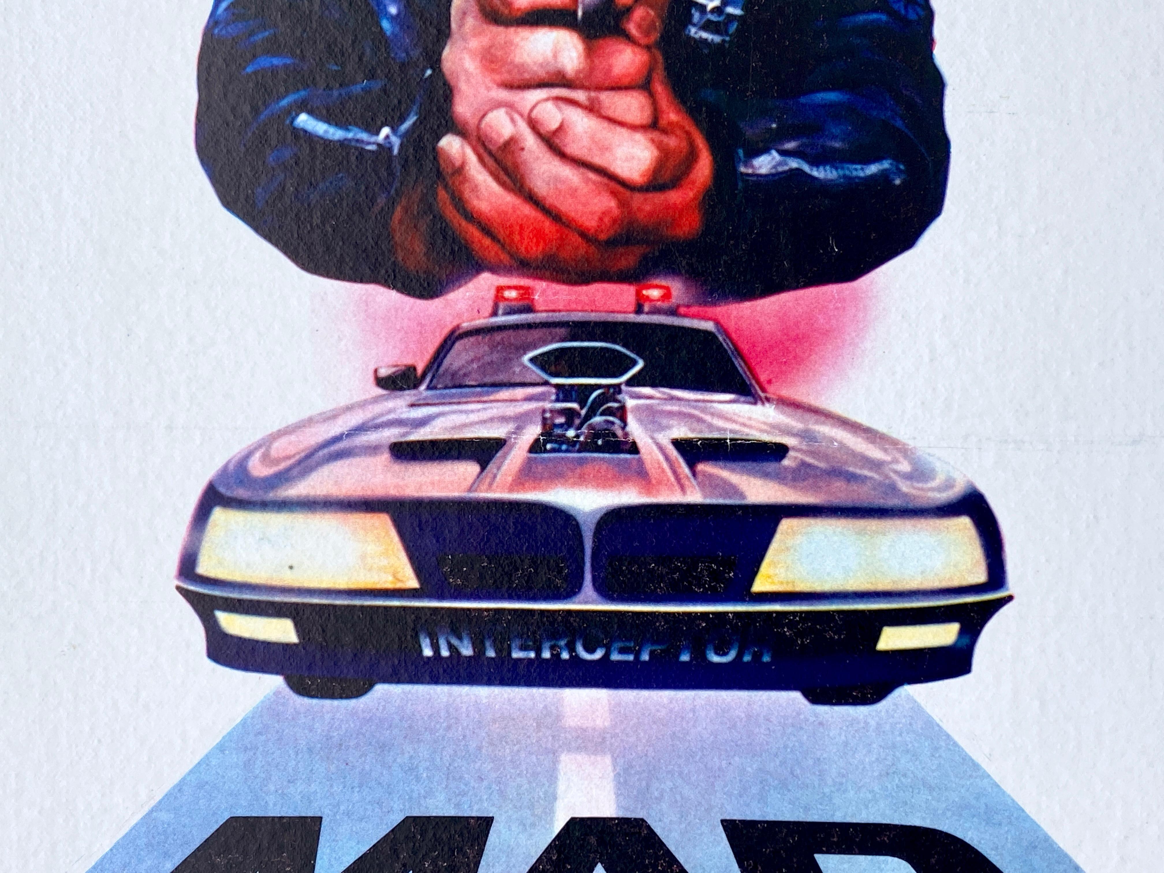 'Mad Max' Original Vintage Movie Poster by Tom Beauvais, Belgian, 1982 For Sale 3