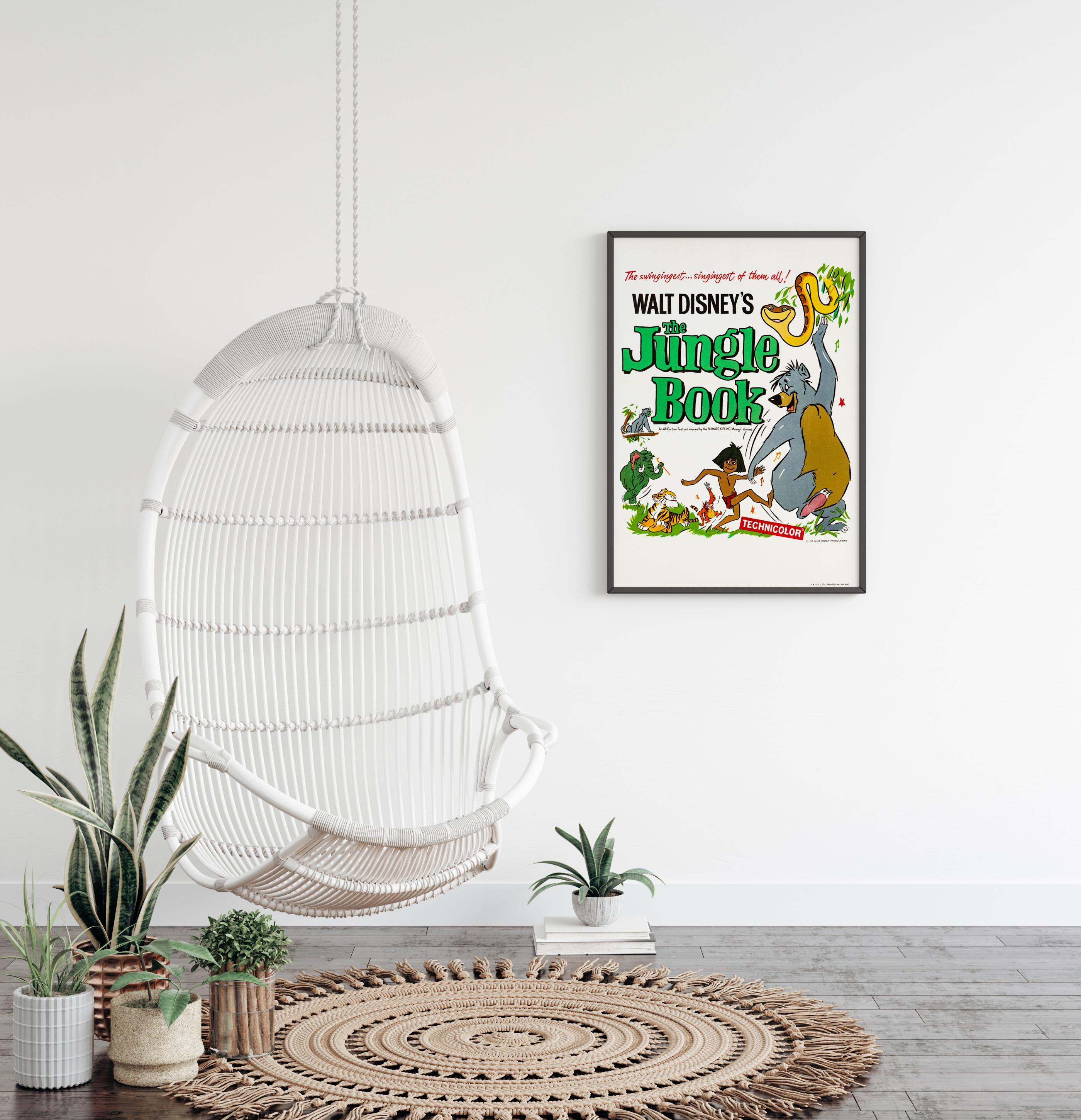 Un poster Double Crown britannico incredibilmente raro e affascinante per il classico d'animazione di Walt Disney del 1967 