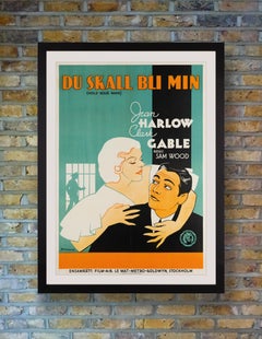 'Hold Your Man' Original Vintage Movie Poster by Eric Rohman, Swedish, 1933