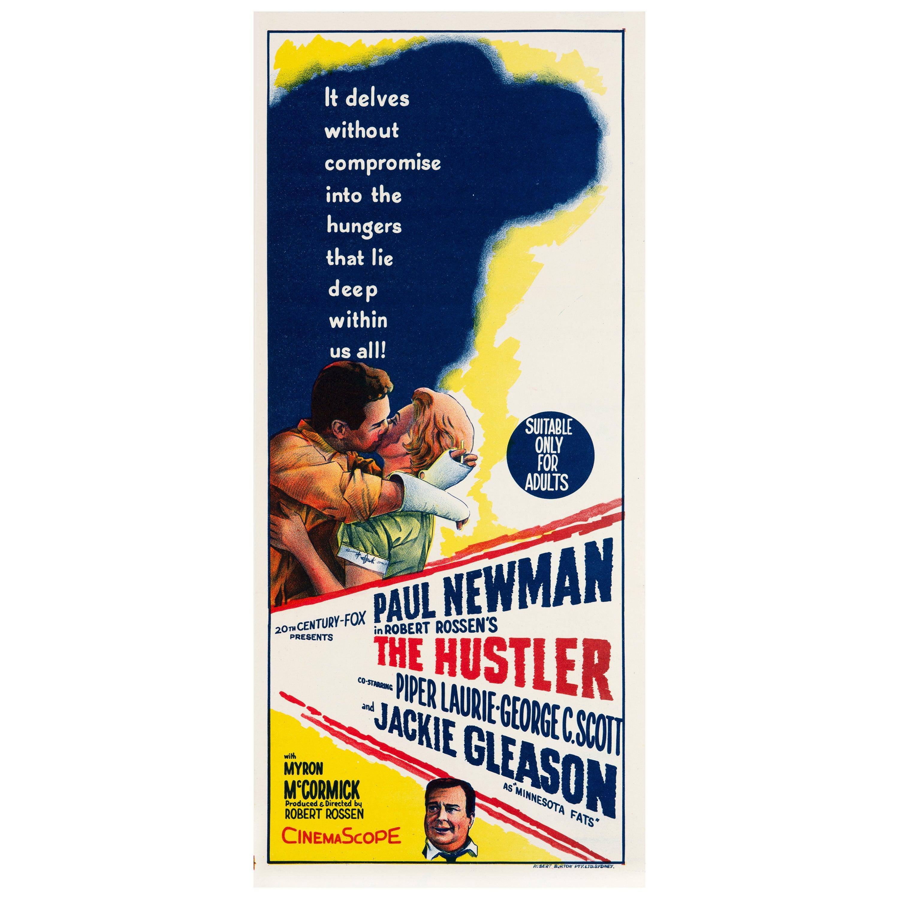 Paul Newman 'The Hustler' Original Vintage Movie Poster, Australian, 1962 - Art by Unknown