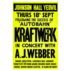 Kraftwerk Original-Vintage-Konzertplakat aus Großbritannien, Yeovil, 1975