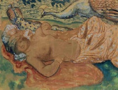 Odette aux seins nus von Georges Manzana Pissarro – Mixed-Media-Druck