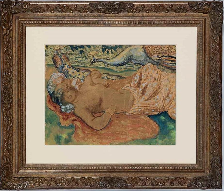 Odette aux seins nus by Georges Manzana Pissarro - Mixed Media Print For Sale 1