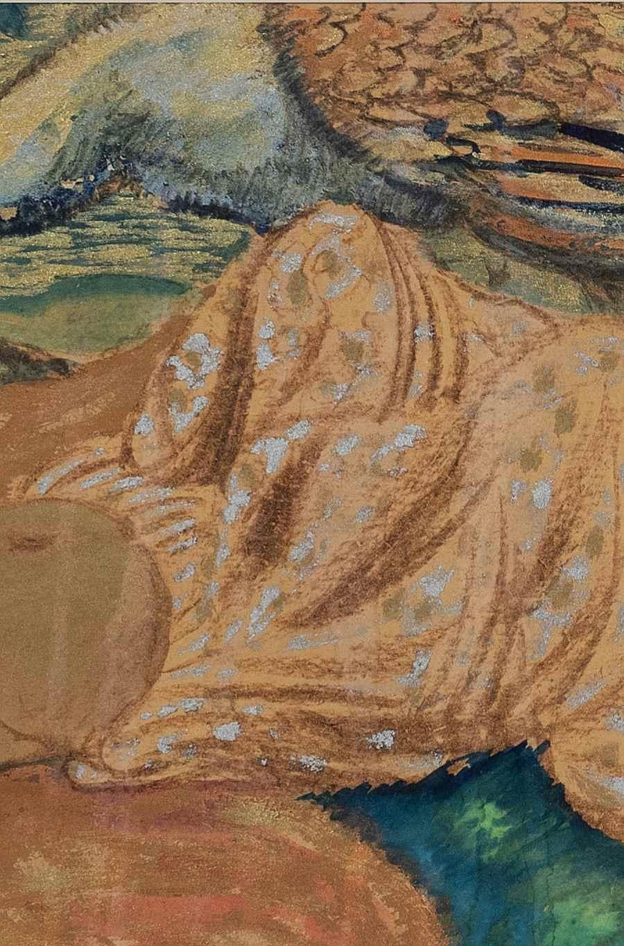 Odette aux seins nus by Georges Manzana Pissarro - Mixed Media Print For Sale 3