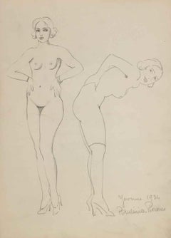 Vintage Yvonne Posant by Paulémile Pissarro, 1934 - Graphite on Paper