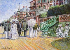 Robes Blanches à Trouville by H. Claude Pissarro - Pastel on Card 