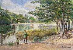 L'Étang Rivon (Forêt de Rambouillet) de H. Claude Pissarro - Pastel