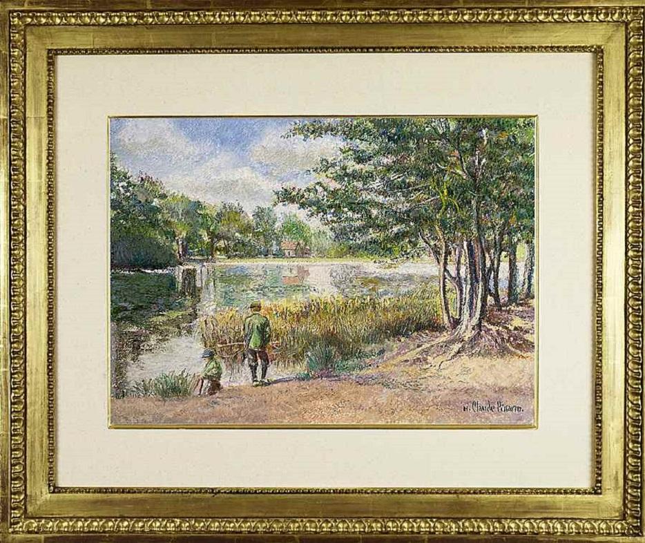 L'Étang Rivon (Forêt de Rambouillet) by H. Claude Pissarro - Pastel - Art by Hughes Claude Pissarro