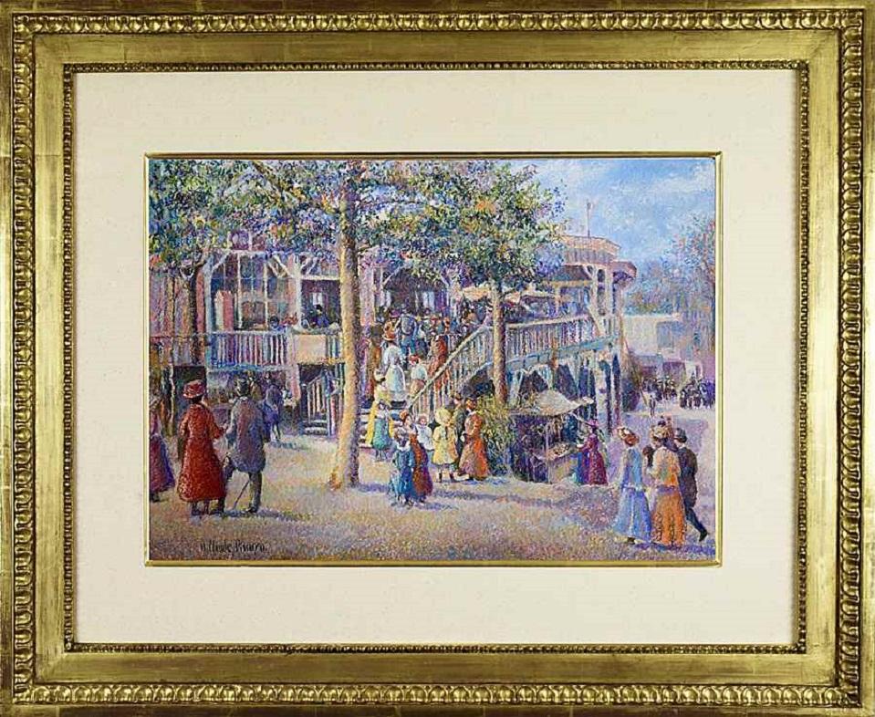 Dimanche à Robinson by H. Claude Pissarro - Pastel, Post-Impressionist - Art by Hughes Claude Pissarro